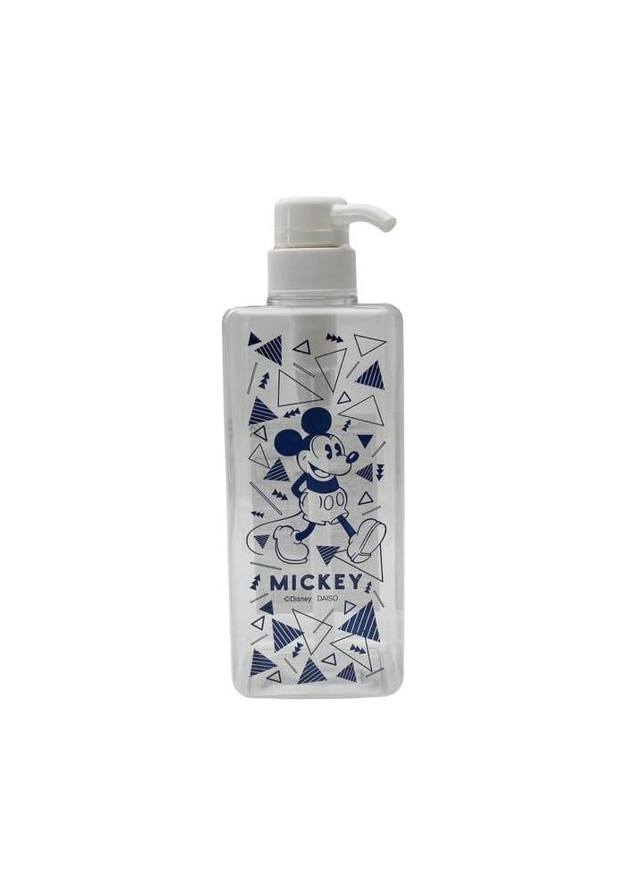 Mickey Mouse Pump Bottle | 600ml | Blue & White | Refillable Soap & Liquid Dispenser - Image 1